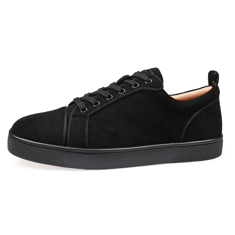 European station acl red sole shoes men’s new cl men’s shoes suede low-top red sole sneakers trendy casual red sole shoes 1
