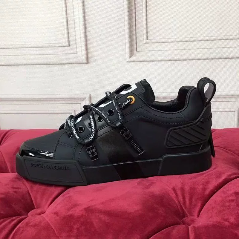 European style graffiti heart genuine leather white sneakers – women’s chic casual flats, fashionable and versatile lace-up sneakers