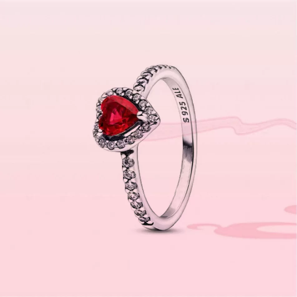 Heart of flame necklace, earrings, and ring three-piece set – luxury, unique, perfect gift for her