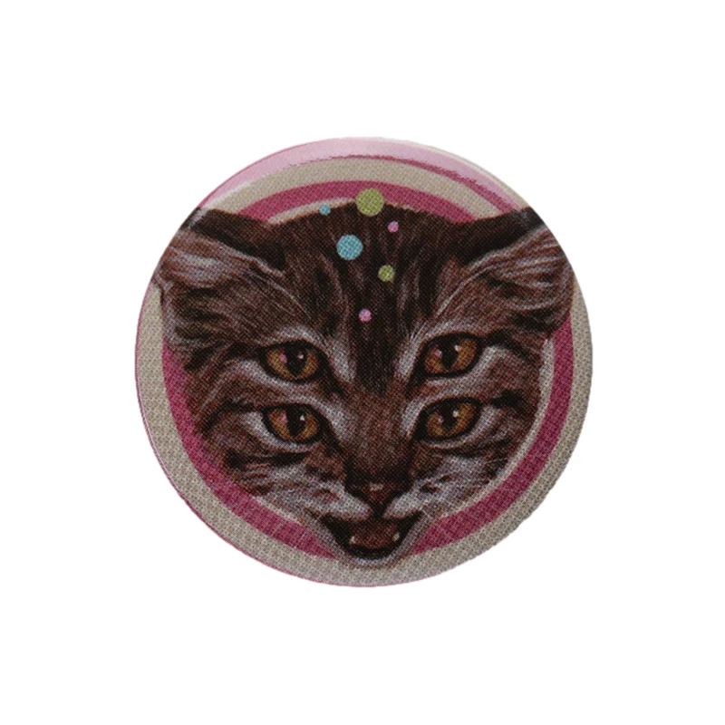 Mqhh cute cat family tinplate badge cartoon animal kitten pin medal clothes bag accessories