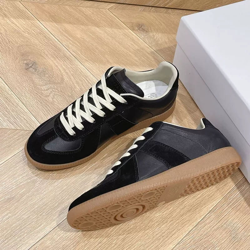 Top version retro german training shoes for men and women couple 2025new arrival genuine leather easiest for matchcasualwhite shoestie backflats sneakers