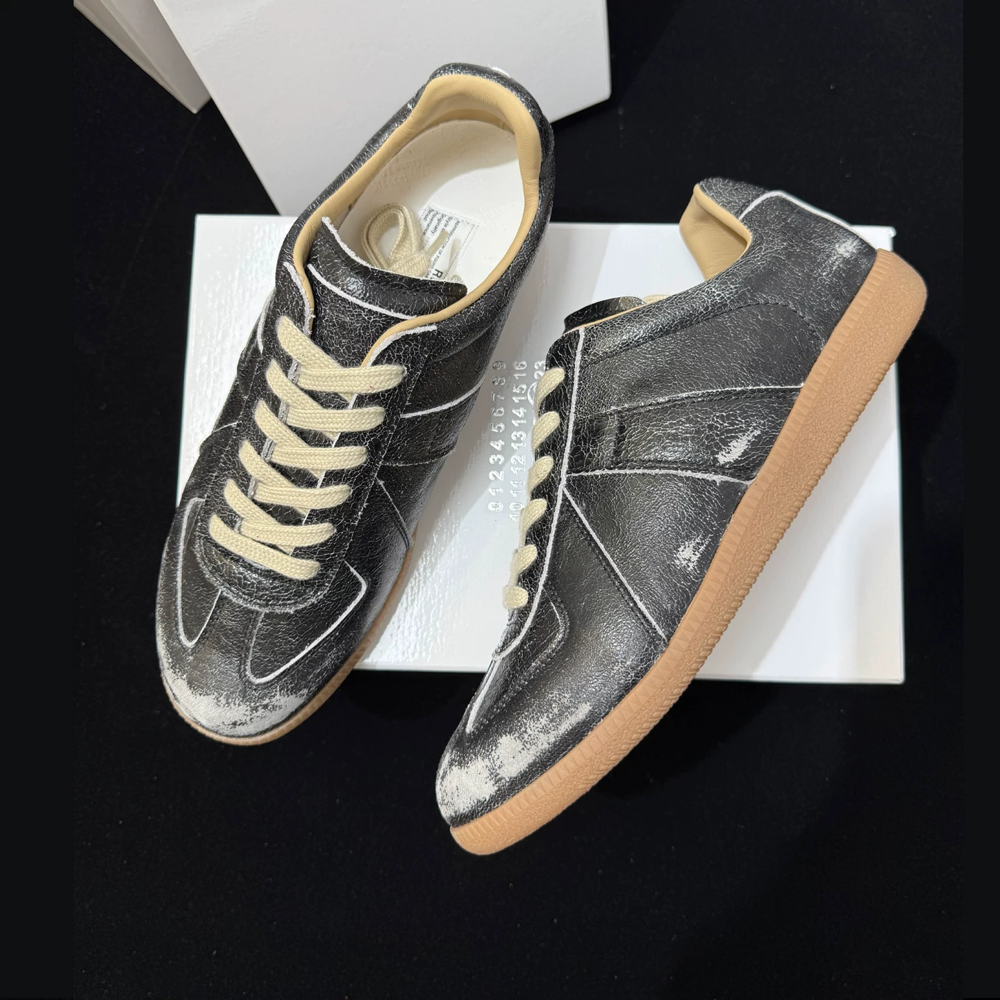 German army trainers (gats) – vintage, versatile, genuine leather white sneakers – 2024 new red flat-soled spring/summer athletic casual skate shoes for men and women